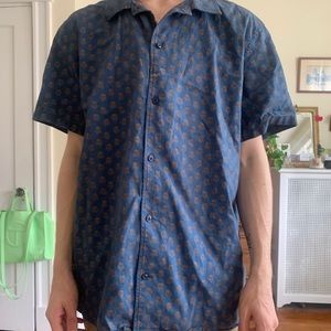 Yellow pattern button down shirt